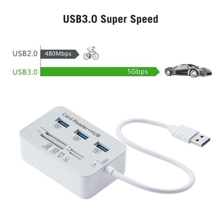 Đầu Đọc Thẻ Nhớ 3 Cổng Usb 3.0 Cho Ms / M2 / Sd / Tf / Micro-Sd
