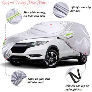 Bạt Phủ Ô Tô , Bạt Trùm Xe Hơi 5 - 7 Chỗ Tráng Nhôm 3 Lớp  Chống Nắng Chống Mưa Chống Nóng Cao Cấp