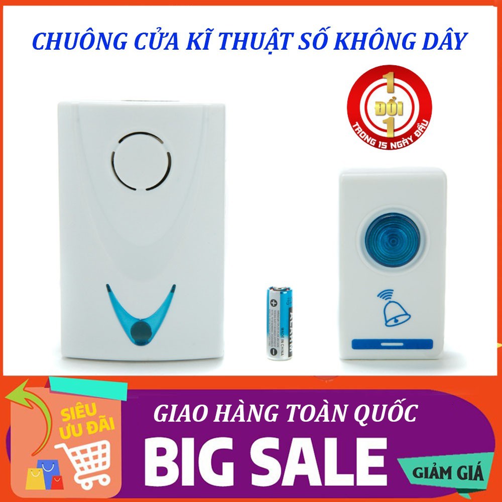 [GIA TỐT] CHUÔNG CỬA KHÔNG DÂY CỰC TỐT, TẶNG KÈM PIN, BẢO HÀNH 1 ĐỔI 1 MỚI, MUA NGAY!