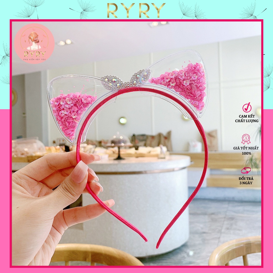 Cài Tóc Tai Mèo Nhựa Trong Suốt Xinh Xắn Cho Bé Gái