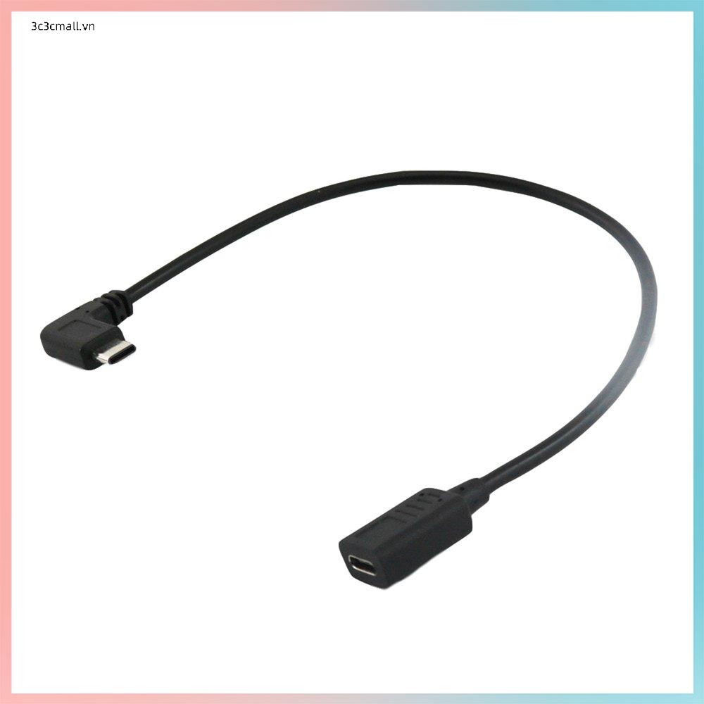 ⚡Promotion⚡0.3 Meters Reversible Design Type C USB 3.1 90 Degree Male To USB-C Female Extension Data Cable Extender Cord