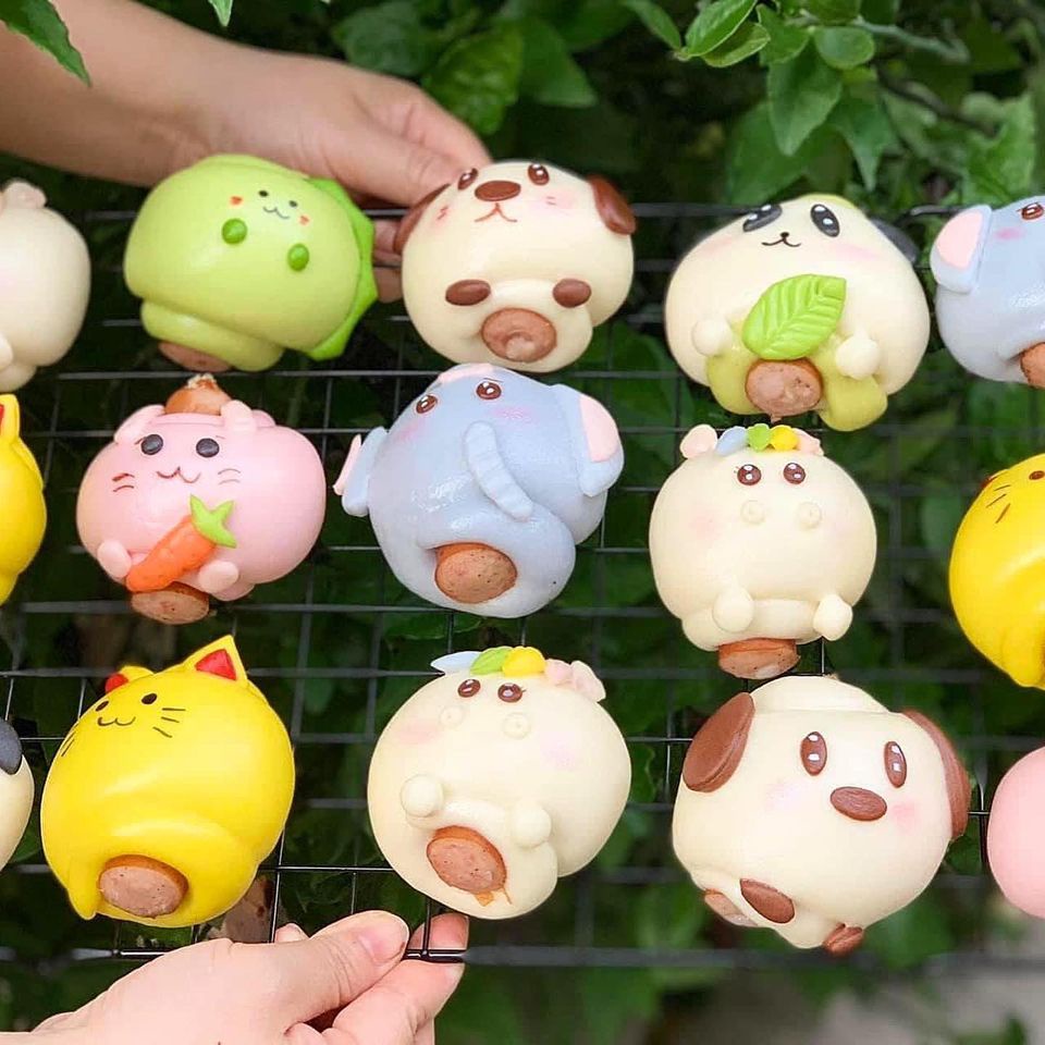 Bánh bao hình thú cute nhân xúc xích