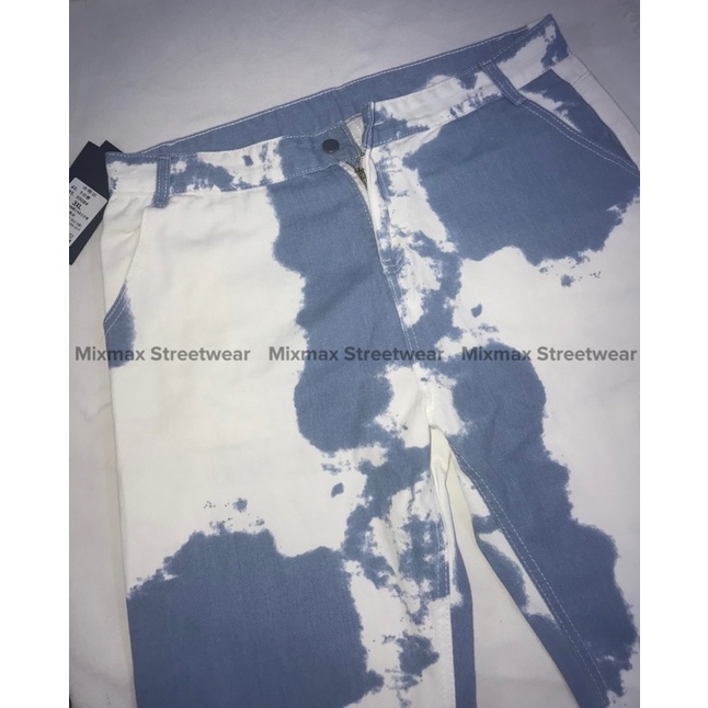 Quần bò jeans ống rộng màu bò sữa phối màu xanh trắng hiphop ovesize Ulzzang siêu chất ❤️