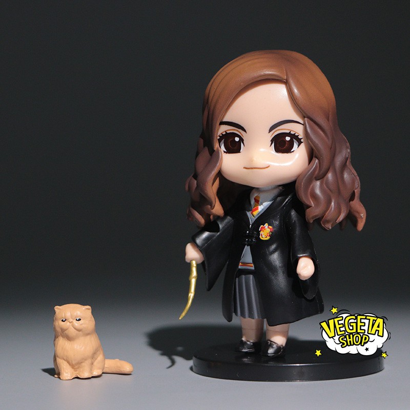 Mô hình Harry Potter - Set 3 Mô hình Harry Potter Hermione Granger Ron Weasley cùng vật nuôi Cú Mèo Chuột - Cao 10cm