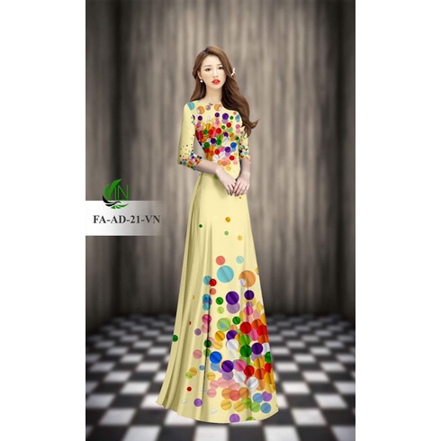 Vải may áo dài in 3D xinh.Có clip vải thật