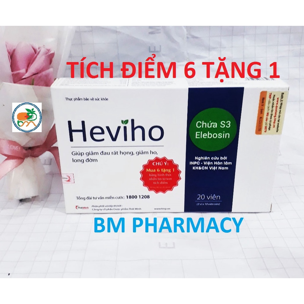 Viên uống HEVIHO, giúp giảm đau rát họng, giảm ho, long đờm và giúp làm ấm họng