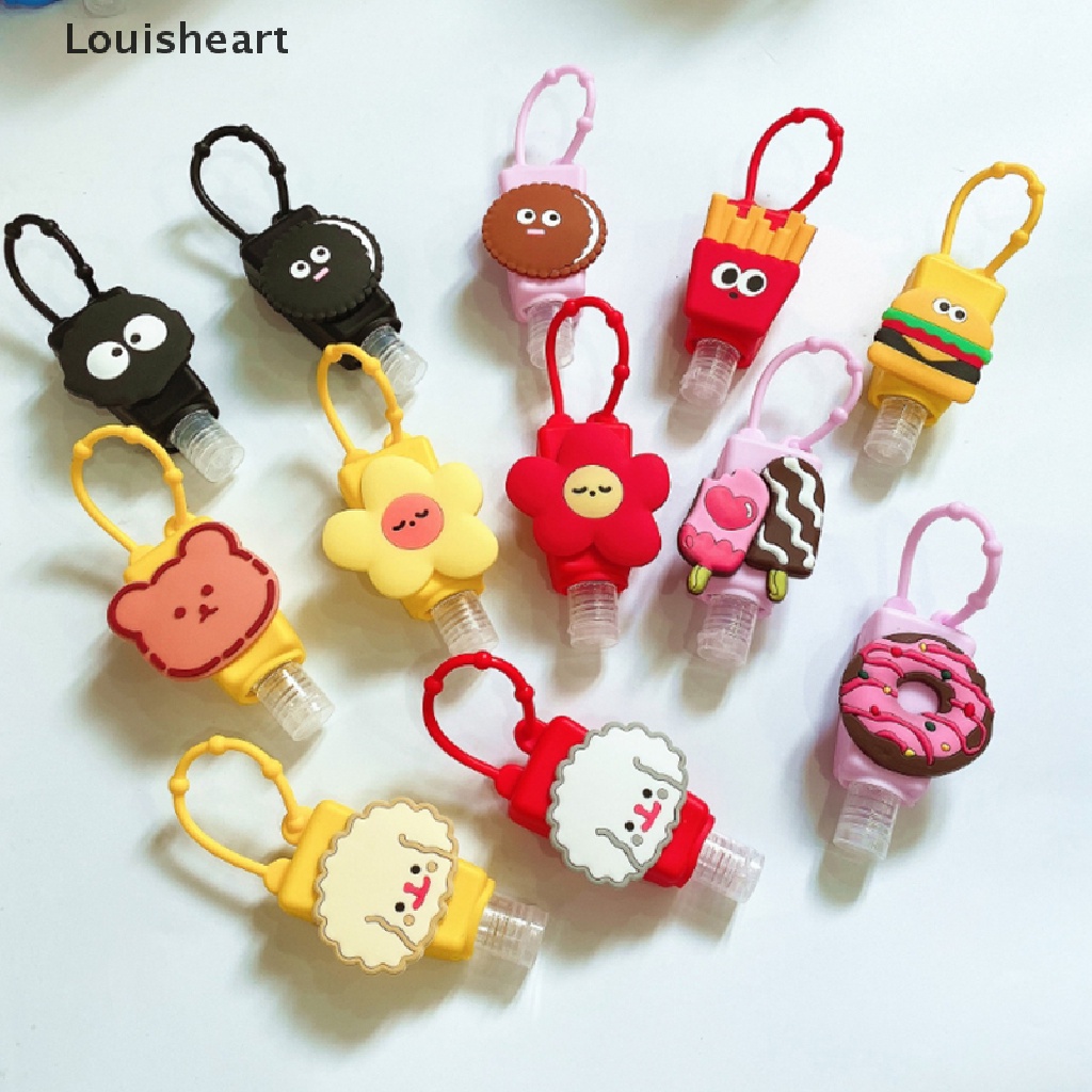Louisheart Cute Cartoon Food Silicone Hand Sanitizer Pocketable Holder With Empty Bottle TFG