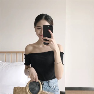 Áo trễ vai thun co dãn ulzzang