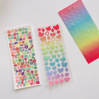 2PCS/SET Butterfly sticker glitter flower sticker PET decoration material