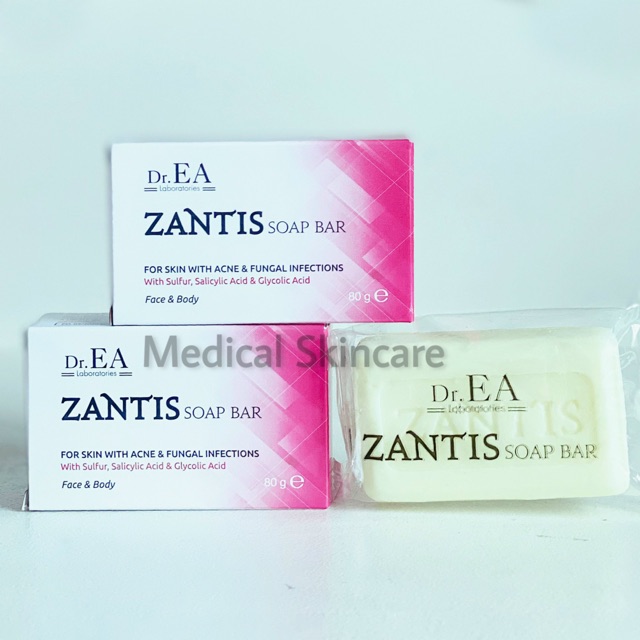 Zantis Soap Bar 80g xà phòng tắm mụn lưng, dày sừng nang lông