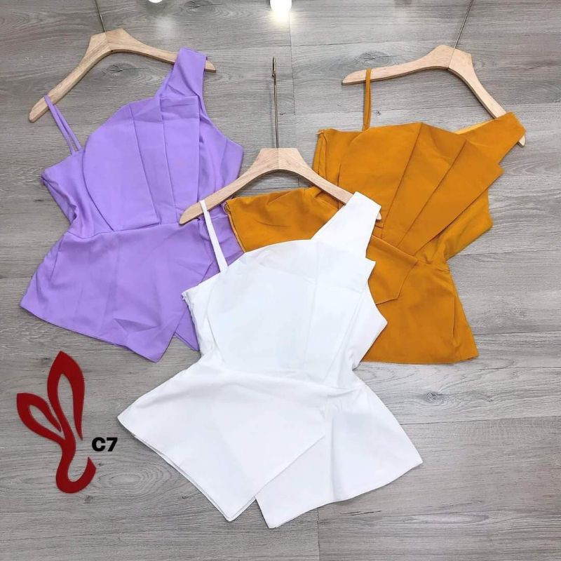 áo peplum lệch vai