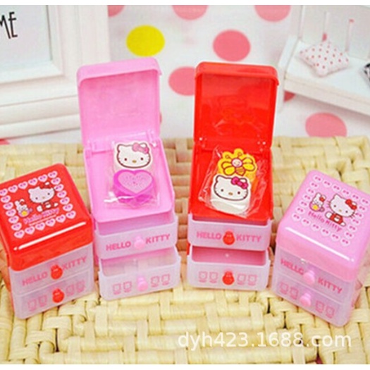 Set tẩy kitty kèm hộp có ngăn kéo T100 gôm cute dễ thương