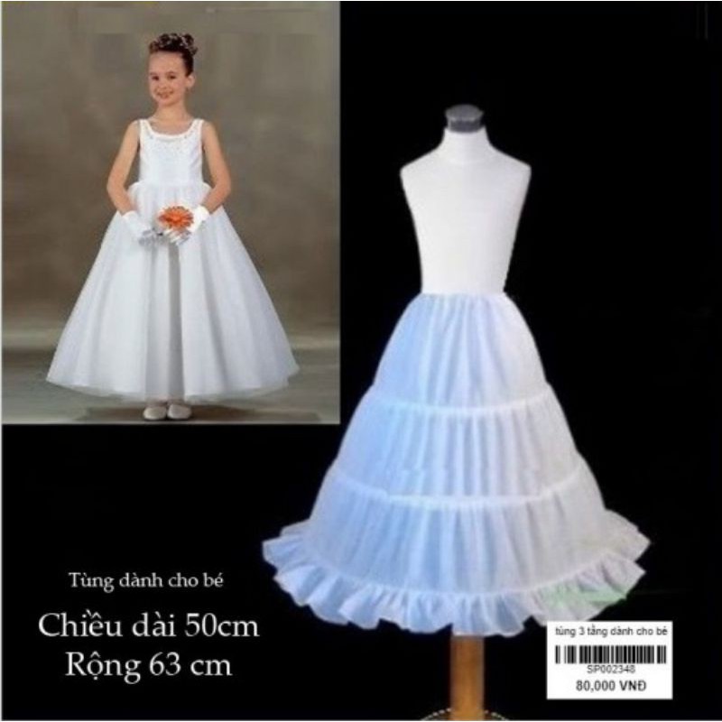 Tùng phồng cho bé, tùng váy cho bé giúp phồng váy công chúa