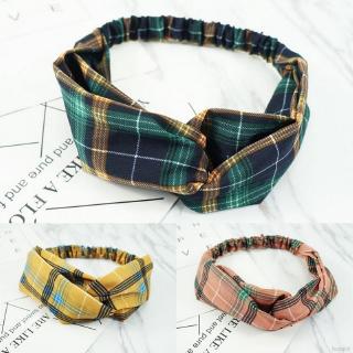 Simple Plaid Headband Fashion Women's Cross Hair Band