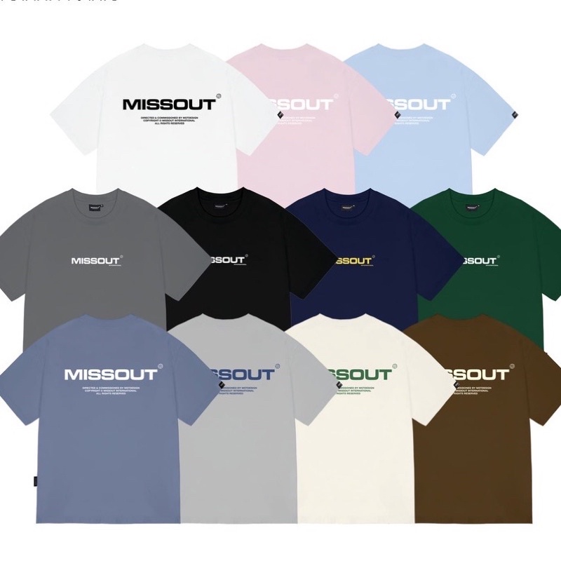 Áo thun MISSOUT LOGO TEE 10 màu Nam Nữ Unisex Có Tag Vải kèm video và ảnh thật sản phẩm từ DIONS STORE