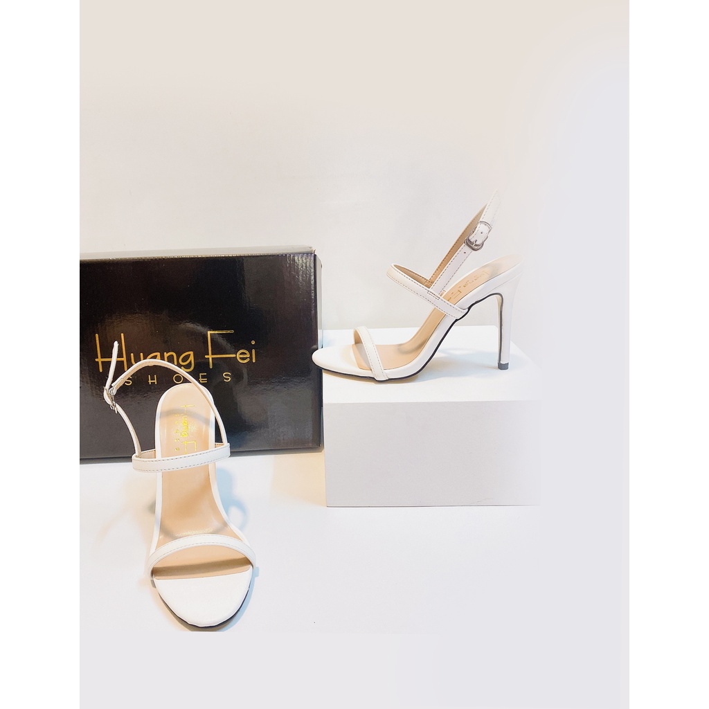 Giày Sandal Cao Gót Quai Mảnh Chất Liệu  Da Lì HF26 Gót Cao 9 cm