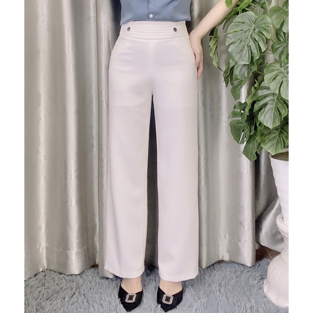 Quần Tây Nữ Công Sở Dáng Suông Thiết Kế Cạp Xếp Ly Đứng Form QD27 - Candy Fashion