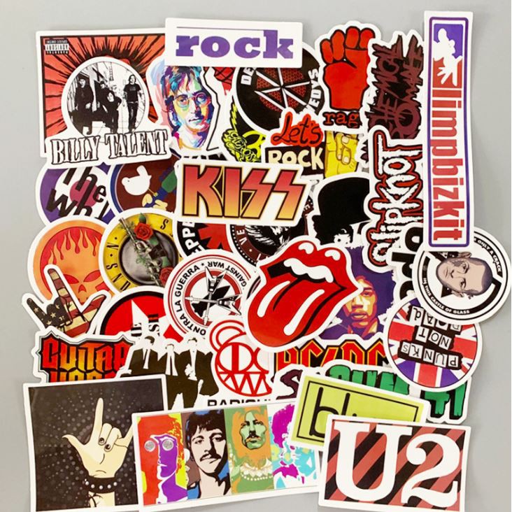 Sticker PHONG CÁCH ROCK nhựa PVC không thấm nước, dán nón bảo hiểm, laptop, điện thoại, Vali, xe, Cực COOL #177