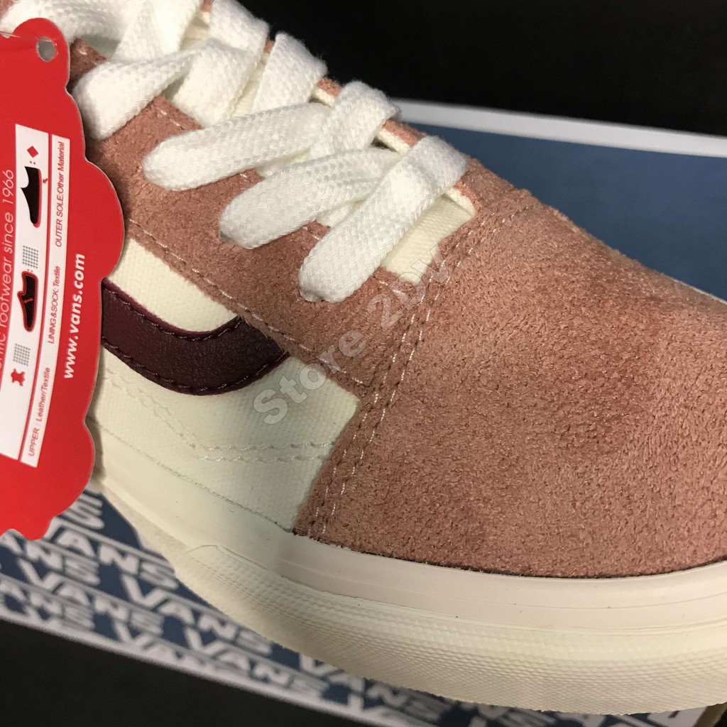 Giày Vans Nữ Da Lộn Đế Bằng Giữ Thăng Bằng Giá Rẻ Hồng Thời Trang Giày Bata Nữ Hồng