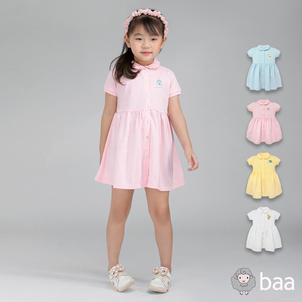 Đầm váy polo cổ sen BAA BABY thêu hình cho bé gái - GT-AD04N