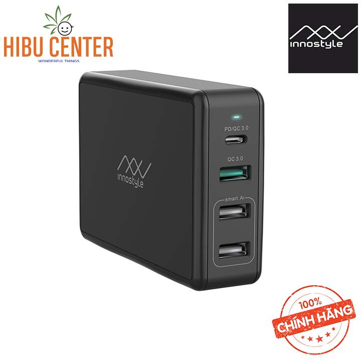 [USA] Sạc Đa Cổng Macbook Innostyle Gomax Pro 80W (USB-C PD 65W + 1xUSB A QC3.0 18W + 2xUSB A SMART AI) IC80-4PD