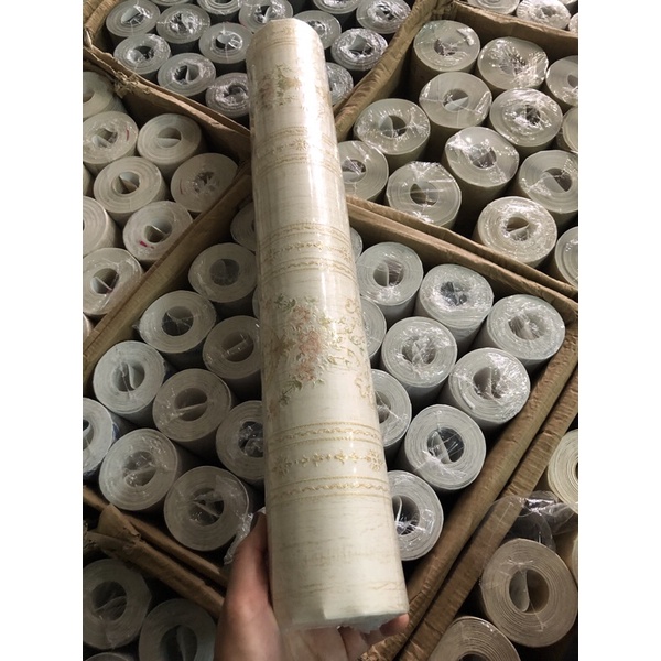 Thô lụa dán tường khổ 53cm*10 mét dán ngoài vân nổi có kim tuyến | BigBuy360 - bigbuy360.vn