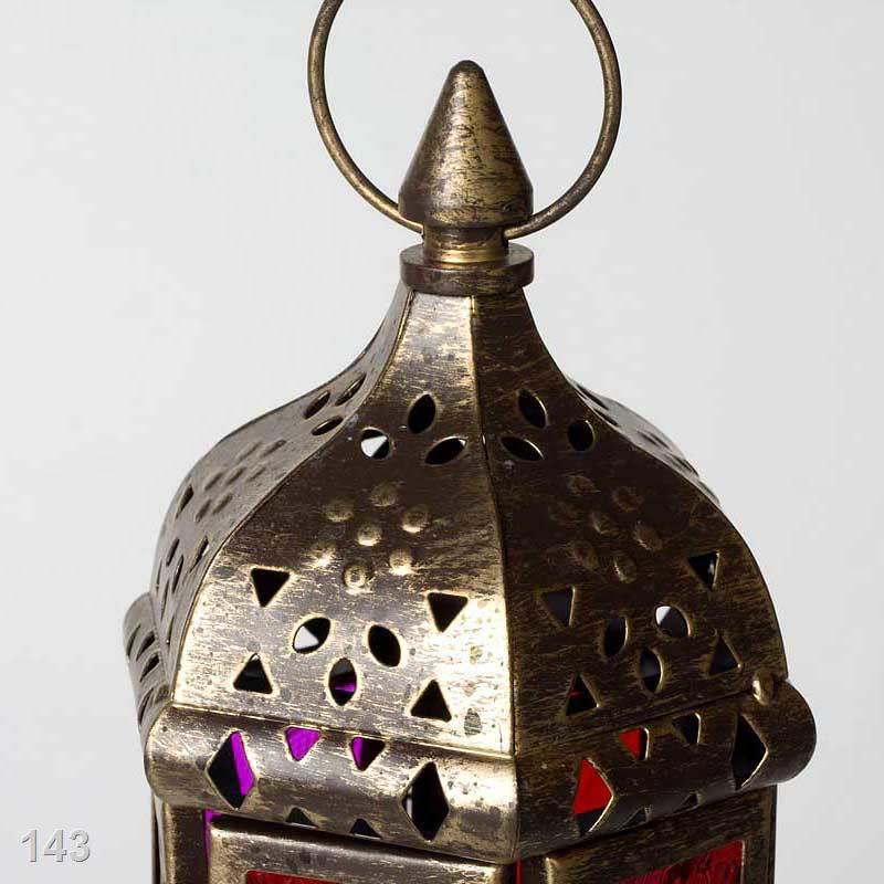 UMa-rốc sáng tạo retro chạm khắc sắt rèn giữ nến đèn chùm đồ thủ công đồ trang trí thủy tinh trang trí nhà cá tính