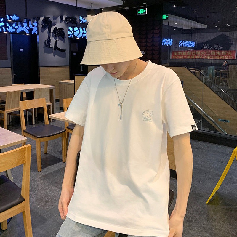 Áo thun tay lỡ unisex nam nữ phông form rộng teen cổ tròn oversize cotton PEACE giá rẻ màu đen trắng tee pull freesize