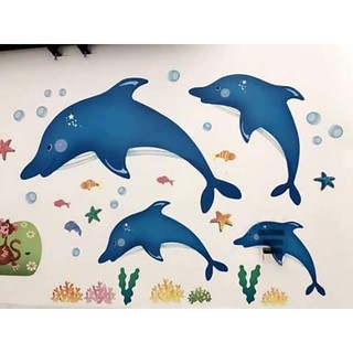 decal dán tường cá heo
