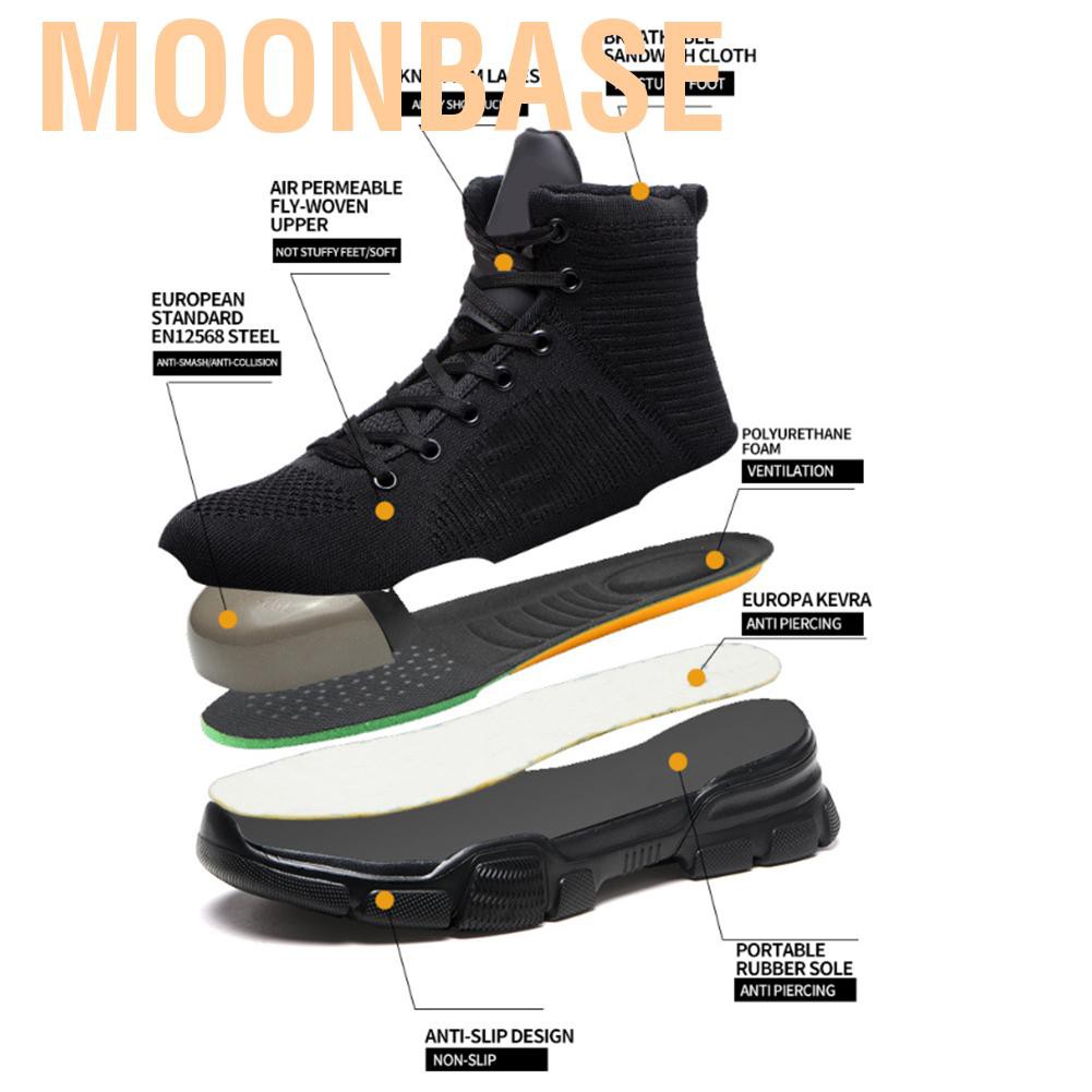Moonbase Mens High-Top Safety Shoes Wook Boots Steel Toe Trainers Sneakers Lightweight SS
