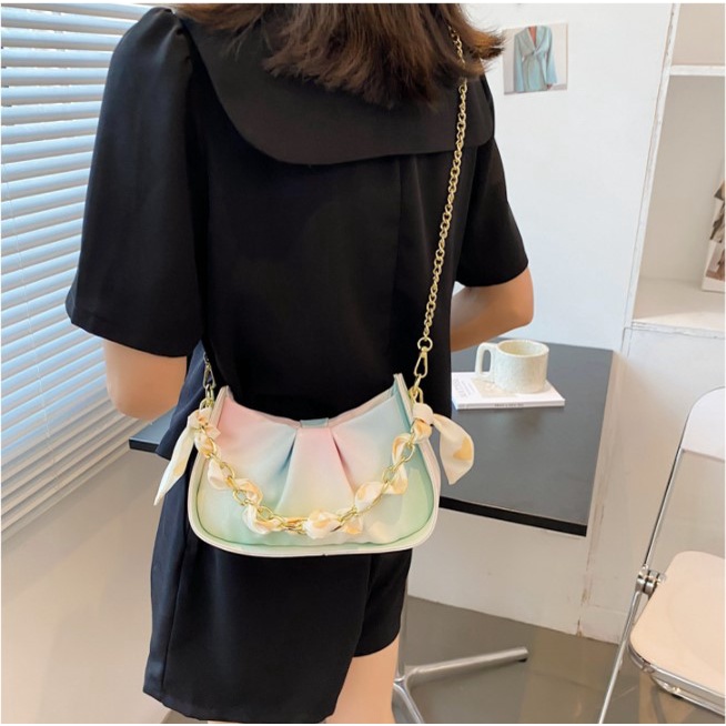 Túi xách nữ đeo vai đeo chéo Capucha T101 dáng bèo khún, phối xích, quấn khăn nữ tính T101