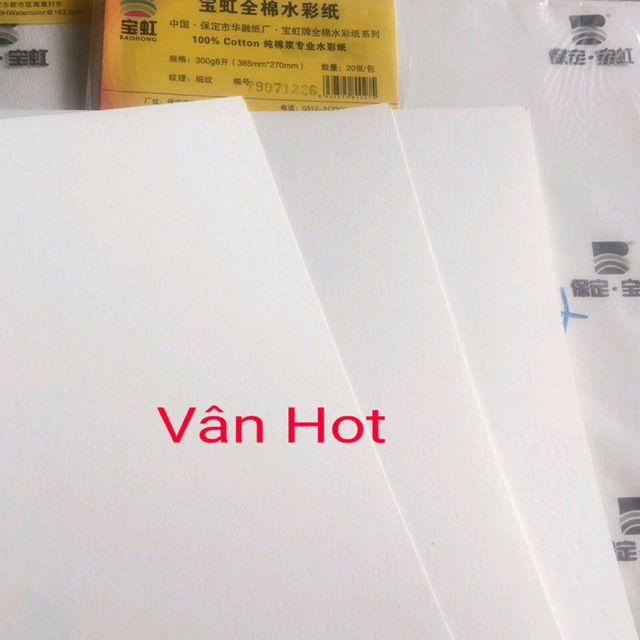 Giấy Baohong 100% cotton A3 vân Hot 300g (38*27cm)