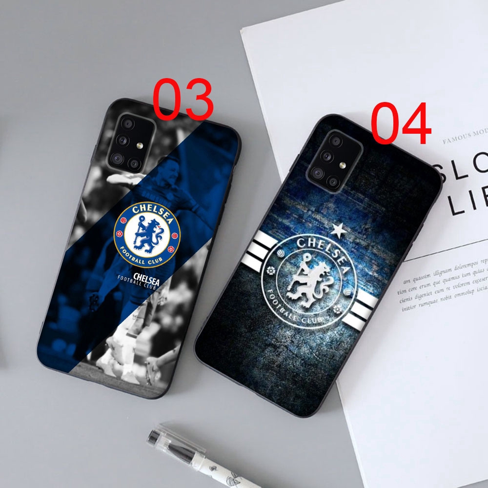 Ốp điện thoại mềm viền đen hình câu lạc bộ Chelsea cho SAMSUNG GALAXY A11 A21 A41 A51 A71 A81 A91