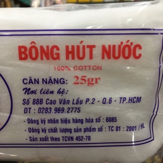 Bông hút nước 100% cotton 25g