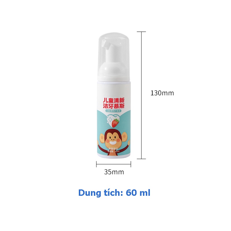 Kem đánh răng tạo bọt cho bàn chải điện chữ U cho trẻ em vị dâu 60ml (1 hộp) Besal Omon