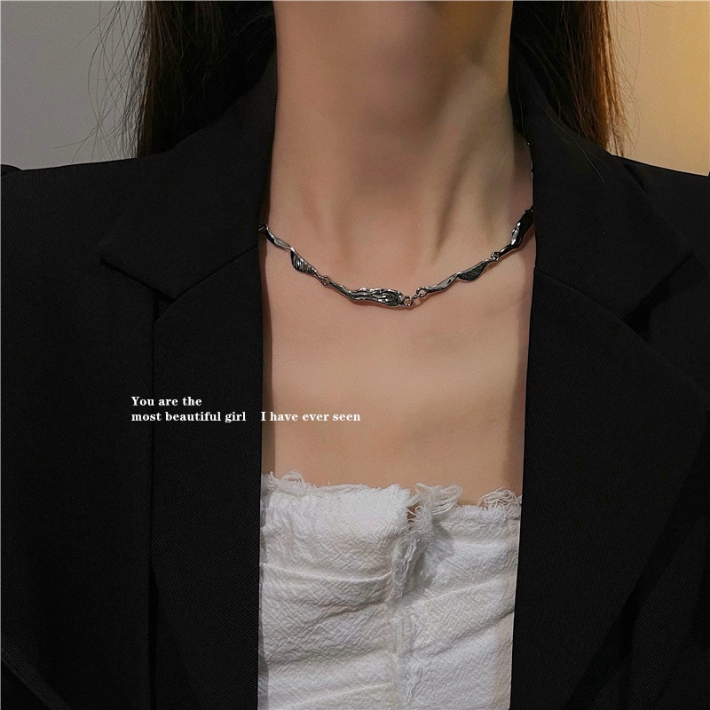 Vòng cổ Thép Titan Thiết Kế Đơn Giản Thời Trang Hàn Quốc Cho Nữ