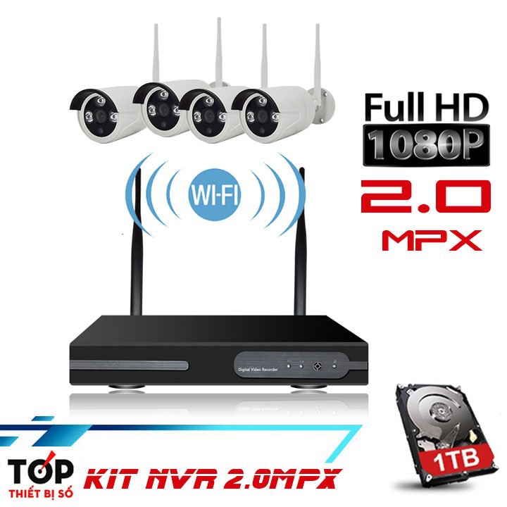 Bộ KIT Camera không dây NVR 2.0MPX & Ổ Cứng HDD 1TB thumbnail