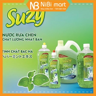 Nước rửa chén Suzy Bạc Hà Chai 1L