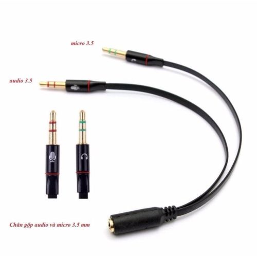 Cáp Gộp Loa⚡️Dây Cáp Gộp Dây Loa 2 Vào 1 Audio Và Mic 3.5mm⚡️Loại Tốt.Jack Gộp Tai Nghe 3.5 Bọc Chống Đứt⚡️Cbrand