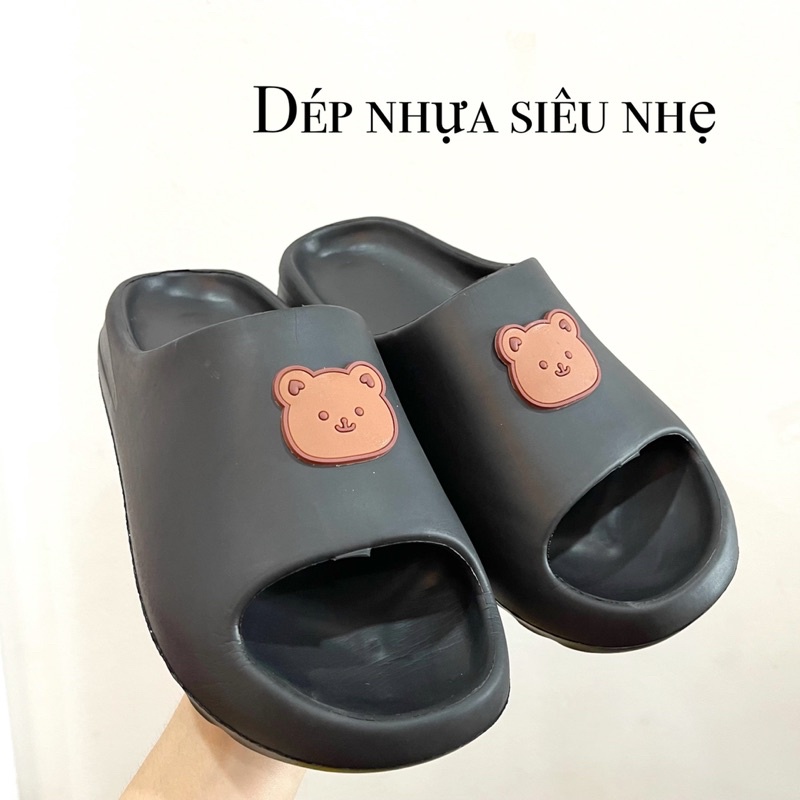 Dép Unisex đế bánh mì siêu êm chống trơn trươt hình mặt gấu D145