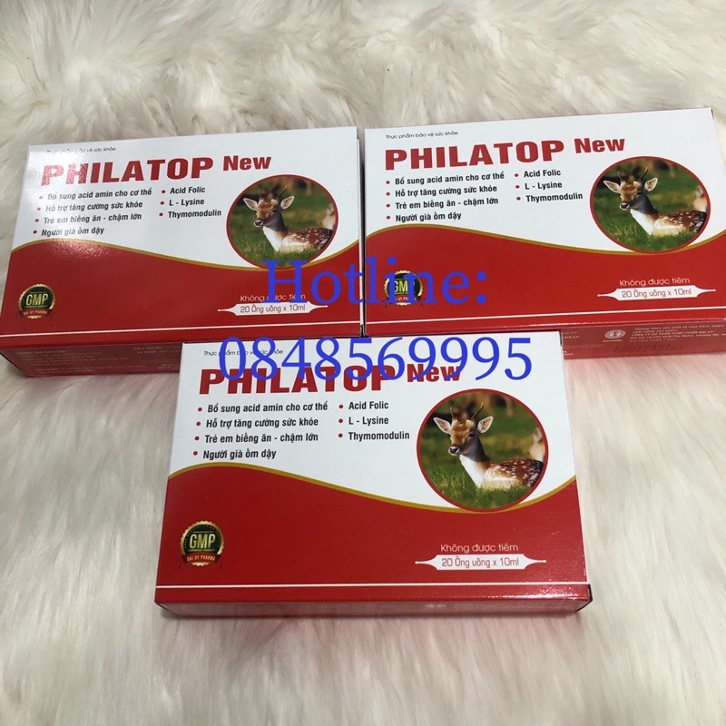 ✅PHILATOP New hộp 20 ống uống x 10ml -Philatop con hươu ống thuỷ tinh cho trẻ em biếng ăn chậm lớn, người già mới ốm dậy