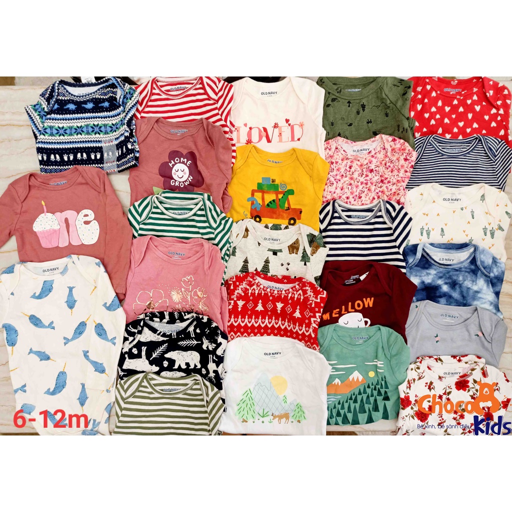 Set 2 Body Chip cho bé trai bé gái dài tay bộ áo liền thân HÀNG ĐẸP CHUẨN