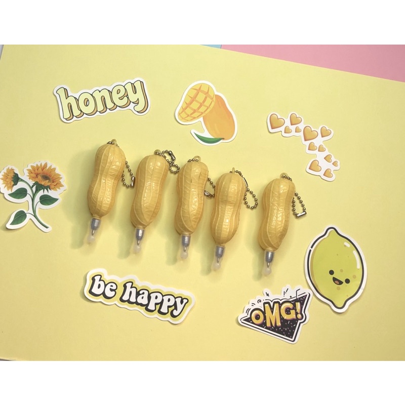 A16 Bút bi móc khoá hình đậu phộng , bút hình lạc ngộ nghĩnh