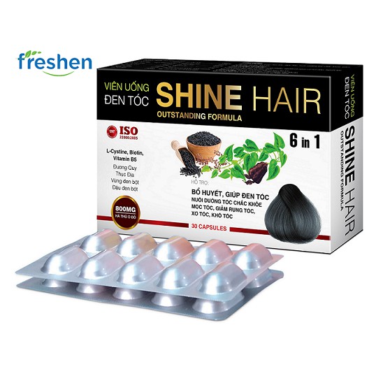 ✅(CHÍNH HÃNG) VIÊN UỐNG ĐEN TÓC, KÍCH THÍCH MỌC TÓC SHINE HAIR