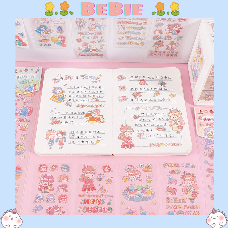 Sticker dán vở loại trong hình cô bé cute BeBie - BP382