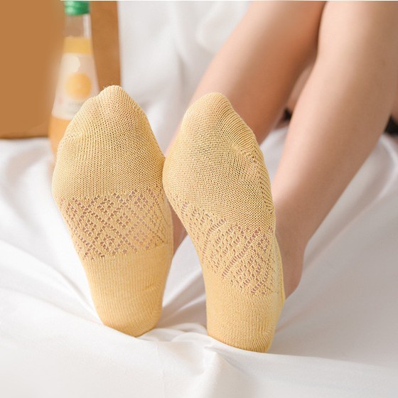 1 Đôi Vớ Lưới Cổ Thấp Thoáng Khí Chống Trượt Màu Sắc Ngọt Ngào Thời Trang Mùa Hè Cho Nữ
