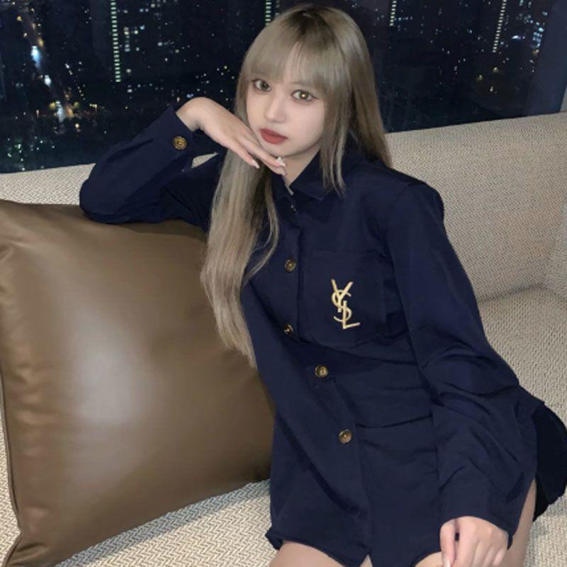 Áo Sơ Mi Kuaishou Influencer Call Xuan Brother Màu Trơn Phong Cách Mùa Thu Mới