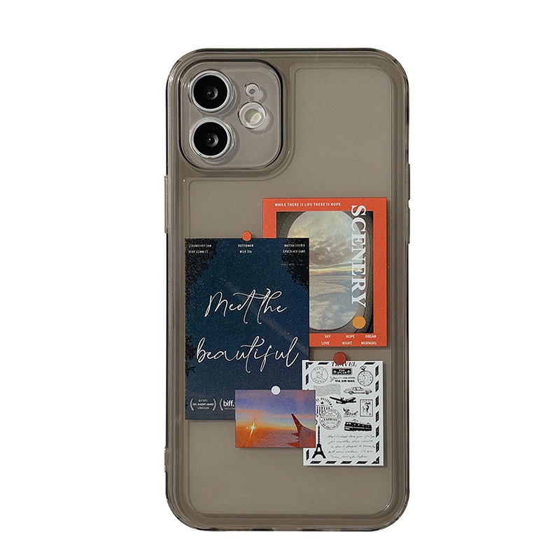 Mềm Ốp Điện Thoại Dẻo Trong Suốt Họa Tiết Nhãn Dán Độc Đáo Cho iphone 7 8 plus x xr xs 11 12 13 14 15 mini pro max se 2020