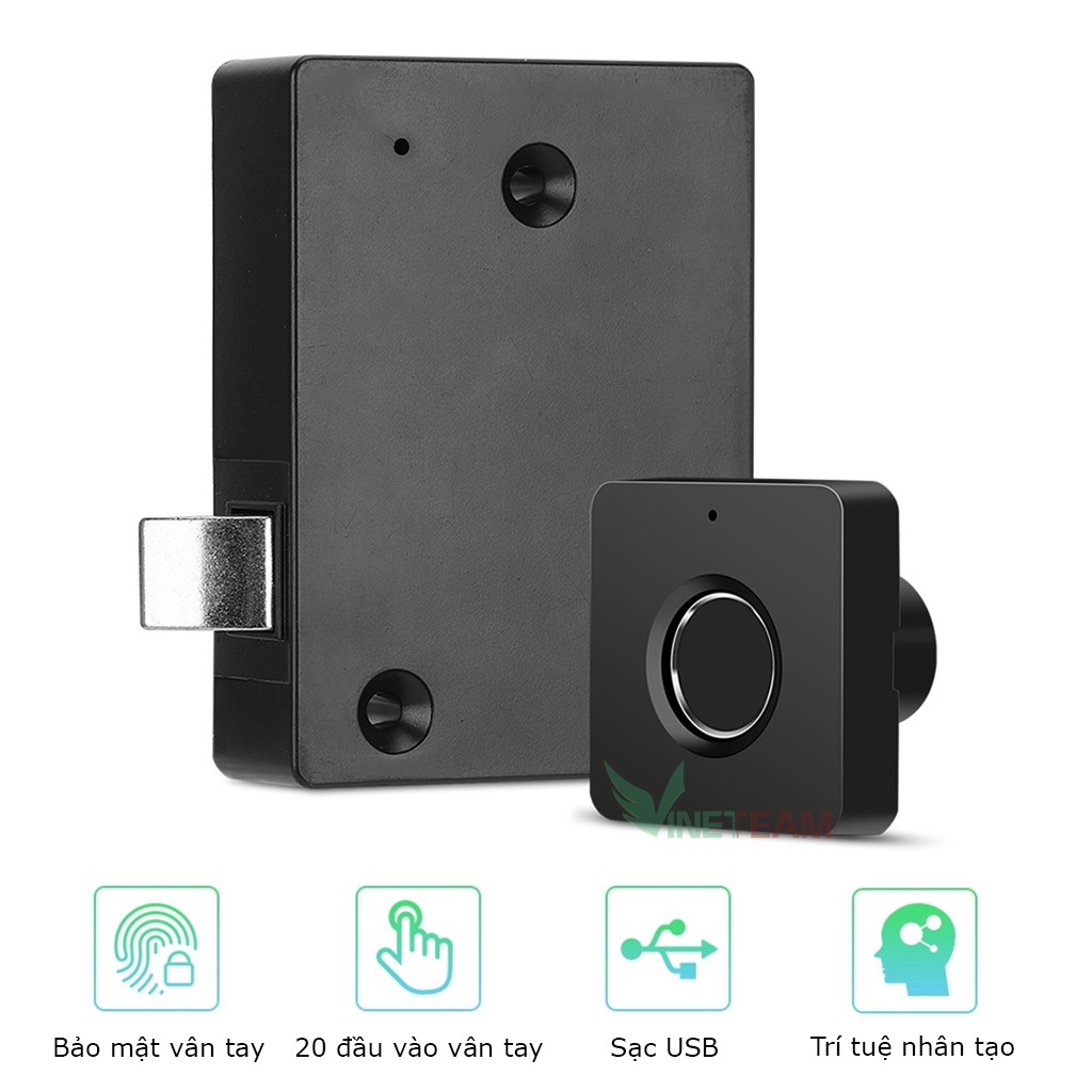Ổ khóa vân tay giá rẻ ✔ Khóa tủ cảm ứng vân tay thông minh chất lượng cao Chính hãng Vinetteam -dc4217