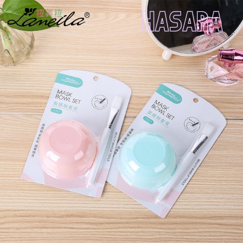 Dụng cụ đắp mặt nạ Lameila gồm bát trộn bột đắt mặt nạ và cọ quét mặt lông mềm HD0826 - Hasara